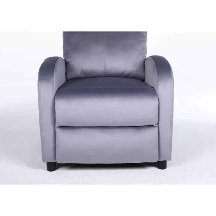Πολυθρόνα Ανακλινόμενη ArteLibre TUREIS Γκρι Βελούδο 68x86x99cm