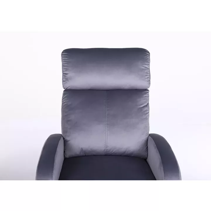 Πολυθρόνα Ανακλινόμενη ArteLibre TUREIS Γκρι Βελούδο 68x86x99cm