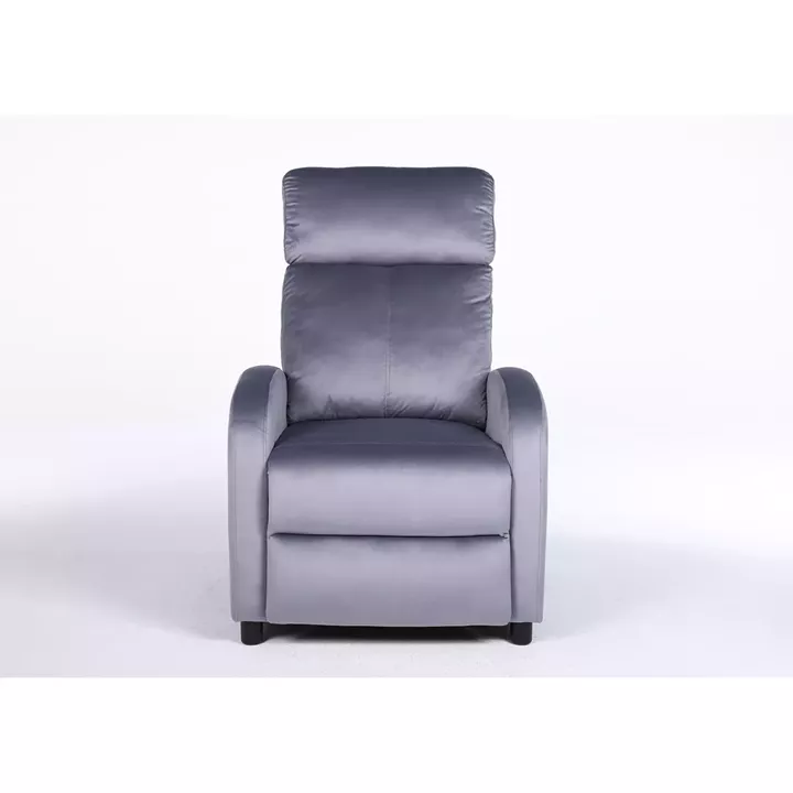 Πολυθρόνα Ανακλινόμενη ArteLibre TUREIS Γκρι Βελούδο 68x86x99cm