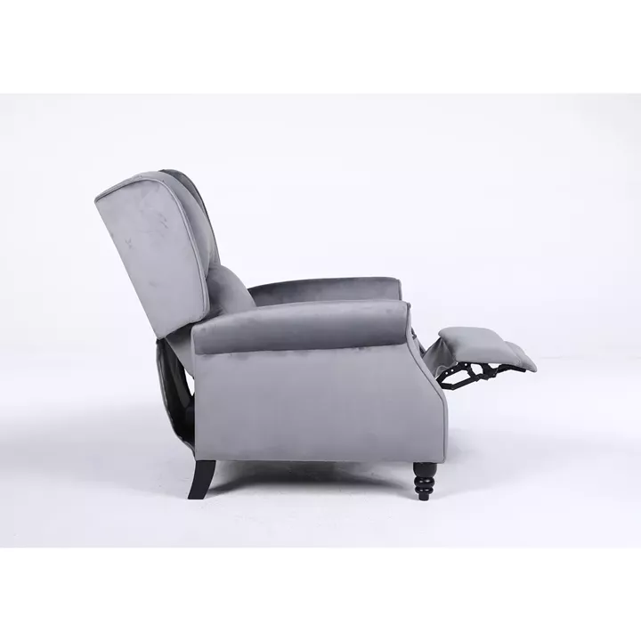 Πολυθρόνα Ανακλινόμενη ArteLibre MARKEB Γκρι Βελούδο 72x84x97cm