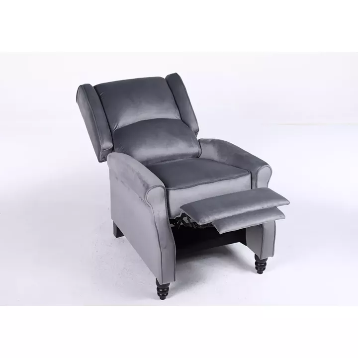 Πολυθρόνα Ανακλινόμενη ArteLibre MARKEB Γκρι Βελούδο 72x84x97cm