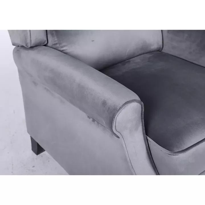 Πολυθρόνα Ανακλινόμενη ArteLibre MARKEB Γκρι Βελούδο 72x84x97cm