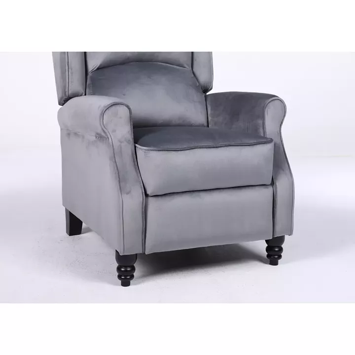 Πολυθρόνα Ανακλινόμενη ArteLibre MARKEB Γκρι Βελούδο 72x84x97cm