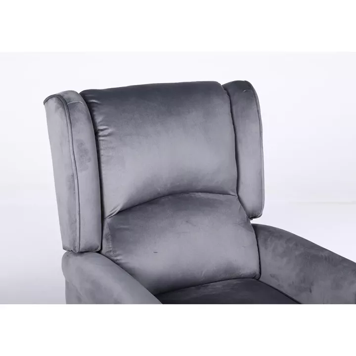 Πολυθρόνα Ανακλινόμενη ArteLibre MARKEB Γκρι Βελούδο 72x84x97cm