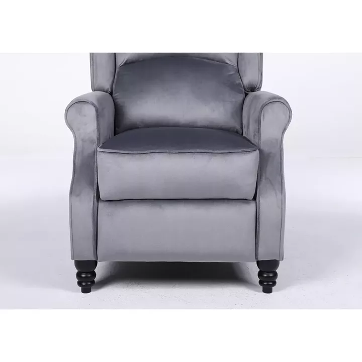 Πολυθρόνα Ανακλινόμενη ArteLibre MARKEB Γκρι Βελούδο 72x84x97cm