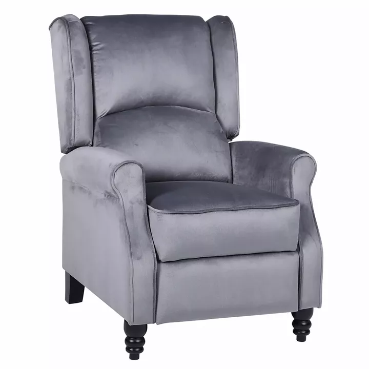 Πολυθρόνα Ανακλινόμενη ArteLibre MARKEB Γκρι Βελούδο 72x84x97cm