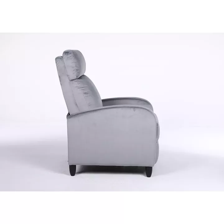 Πολυθρόνα Ανακλινόμενη ArteLibre ATRIA Γκρι Βελούδο 67.5x90x104cm