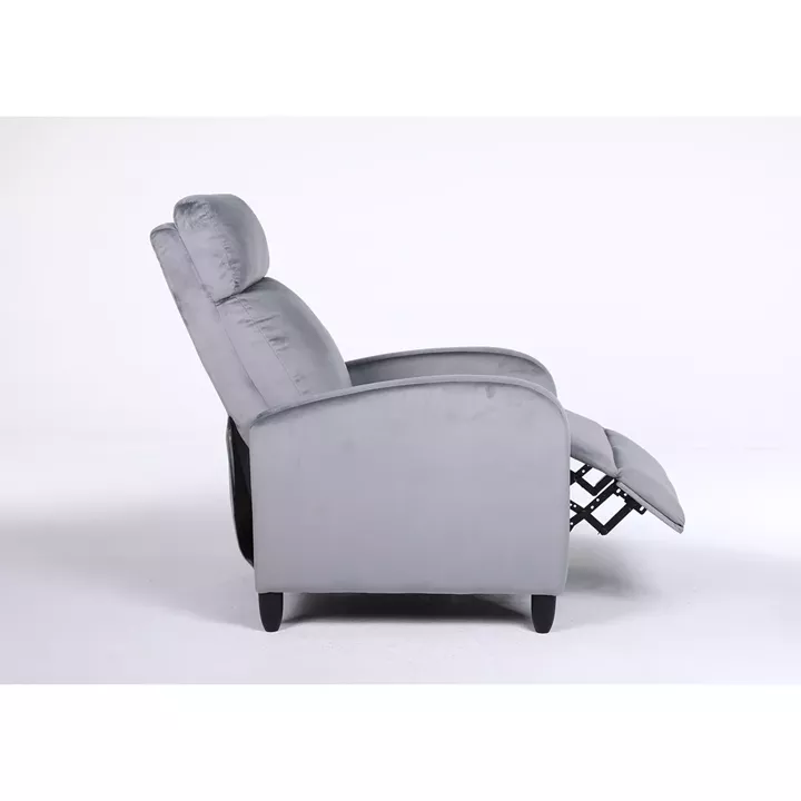 Πολυθρόνα Ανακλινόμενη ArteLibre ATRIA Γκρι Βελούδο 67.5x90x104cm