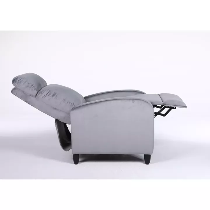Πολυθρόνα Ανακλινόμενη ArteLibre ATRIA Γκρι Βελούδο 67.5x90x104cm