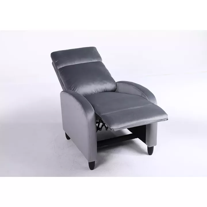 Πολυθρόνα Ανακλινόμενη ArteLibre ATRIA Γκρι Βελούδο 67.5x90x104cm