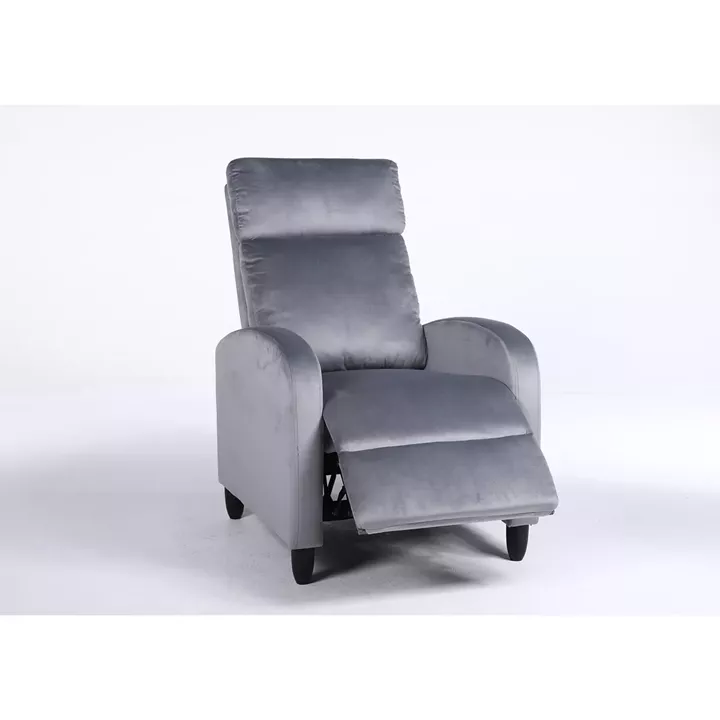 Πολυθρόνα Ανακλινόμενη ArteLibre ATRIA Γκρι Βελούδο 67.5x90x104cm