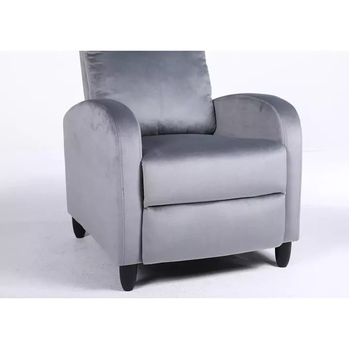 Πολυθρόνα Ανακλινόμενη ArteLibre ATRIA Γκρι Βελούδο 67.5x90x104cm