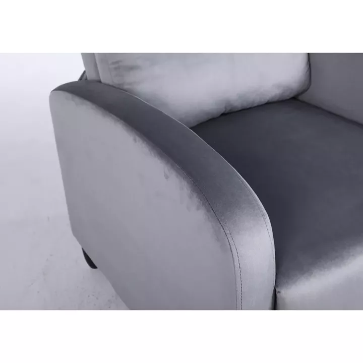 Πολυθρόνα Ανακλινόμενη ArteLibre ATRIA Γκρι Βελούδο 67.5x90x104cm