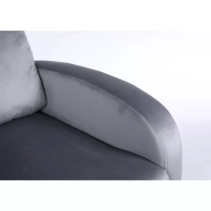 Πολυθρόνα Ανακλινόμενη ArteLibre ATRIA Γκρι Βελούδο 67.5x90x104cm