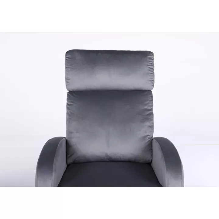 Πολυθρόνα Ανακλινόμενη ArteLibre ATRIA Γκρι Βελούδο 67.5x90x104cm