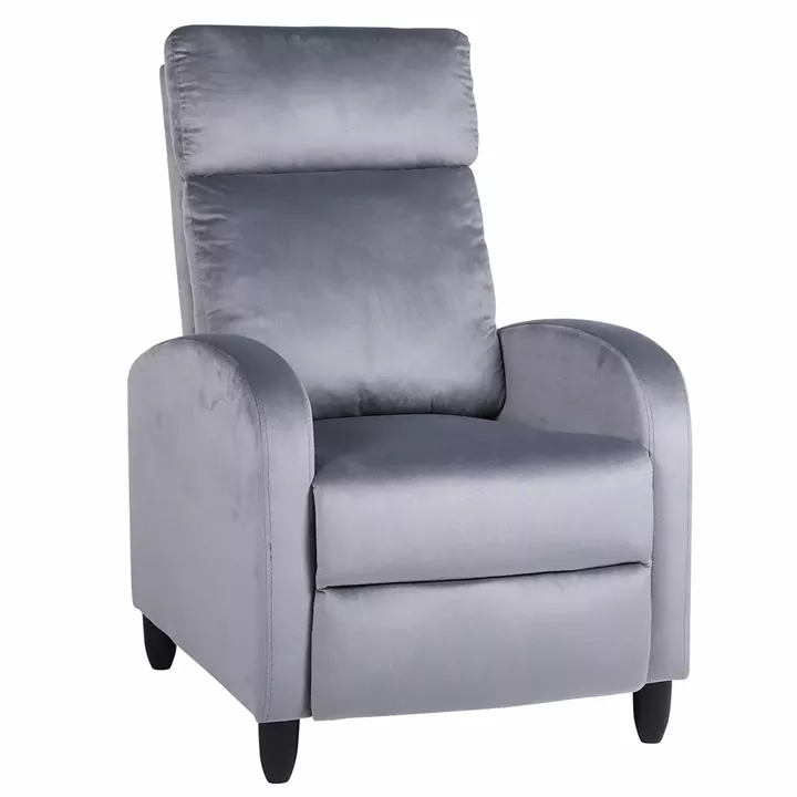 Πολυθρόνα Ανακλινόμενη ArteLibre ATRIA Γκρι Βελούδο 67.5x90x104cm