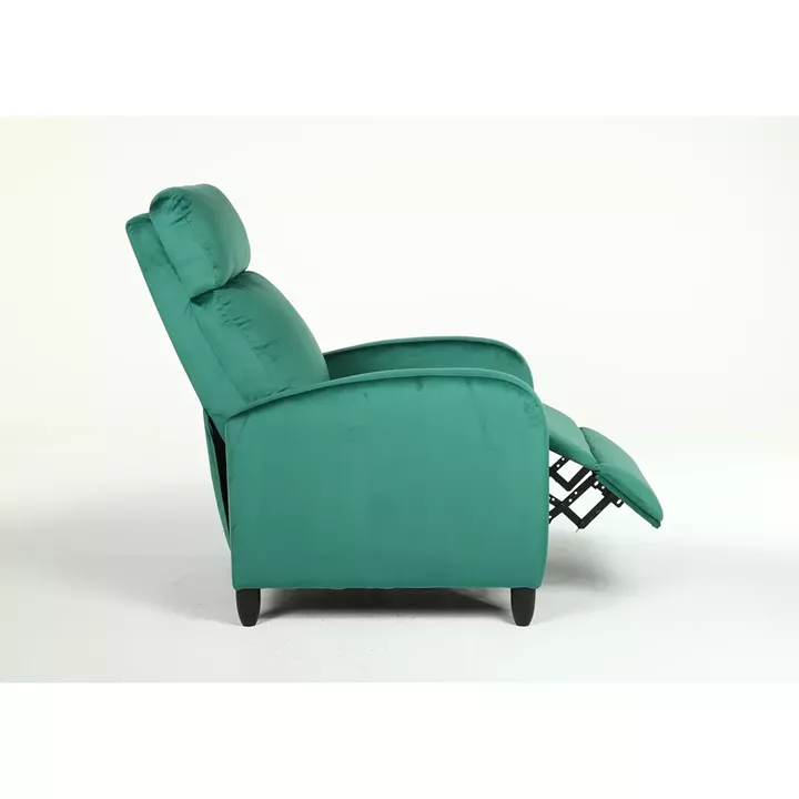 Πολυθρόνα Ανακλινόμενη ArteLibre ATRIA Πράσινο Βελούδο 67.5x90x104cm