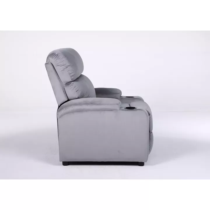 Πολυθρόνα Ανακλινόμενη ArteLibre RANA Γκρι Βελούδο 80x95x103cm