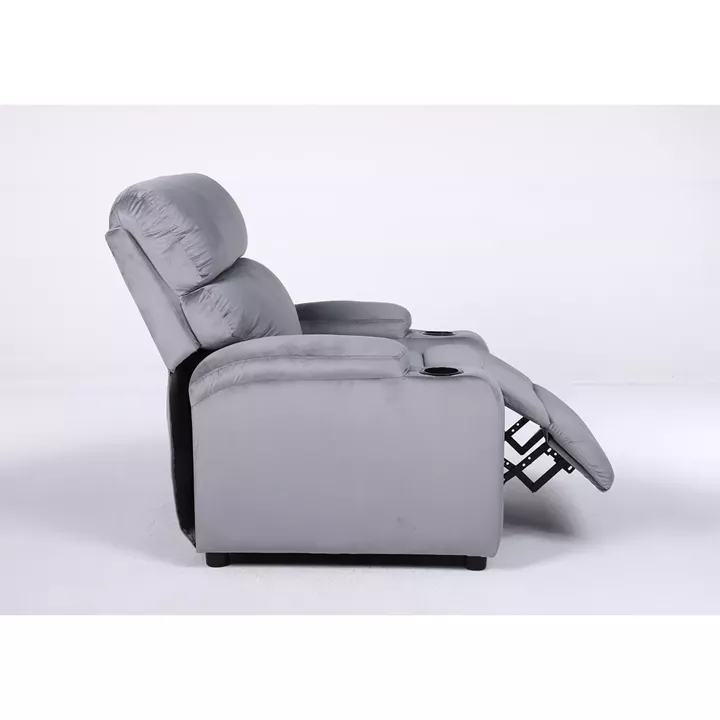 Πολυθρόνα Ανακλινόμενη ArteLibre RANA Γκρι Βελούδο 80x95x103cm