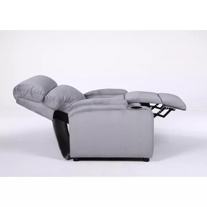 Πολυθρόνα Ανακλινόμενη ArteLibre RANA Γκρι Βελούδο 80x95x103cm