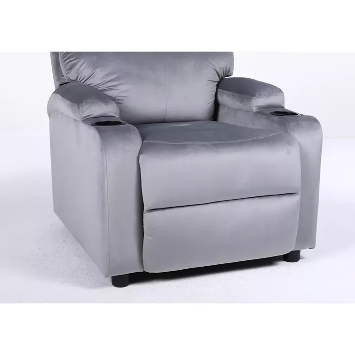 Πολυθρόνα Ανακλινόμενη ArteLibre RANA Γκρι Βελούδο 80x95x103cm