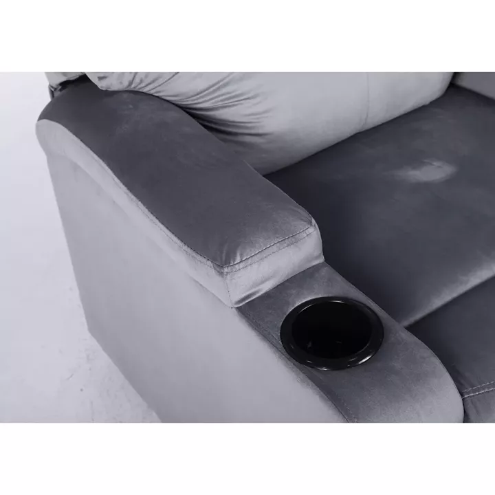 Πολυθρόνα Ανακλινόμενη ArteLibre RANA Γκρι Βελούδο 80x95x103cm