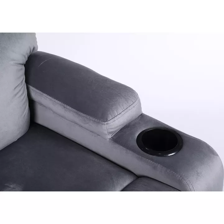 Πολυθρόνα Ανακλινόμενη ArteLibre RANA Γκρι Βελούδο 80x95x103cm