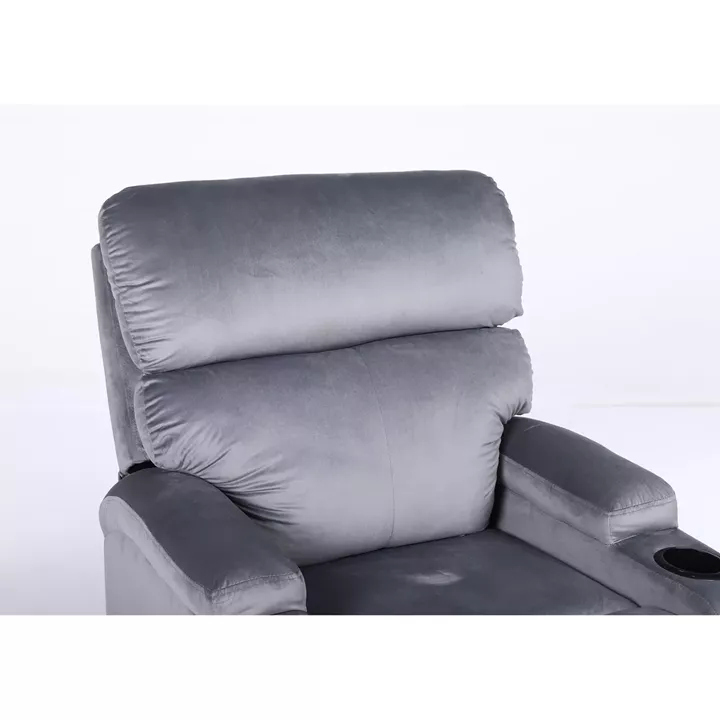 Πολυθρόνα Ανακλινόμενη ArteLibre RANA Γκρι Βελούδο 80x95x103cm