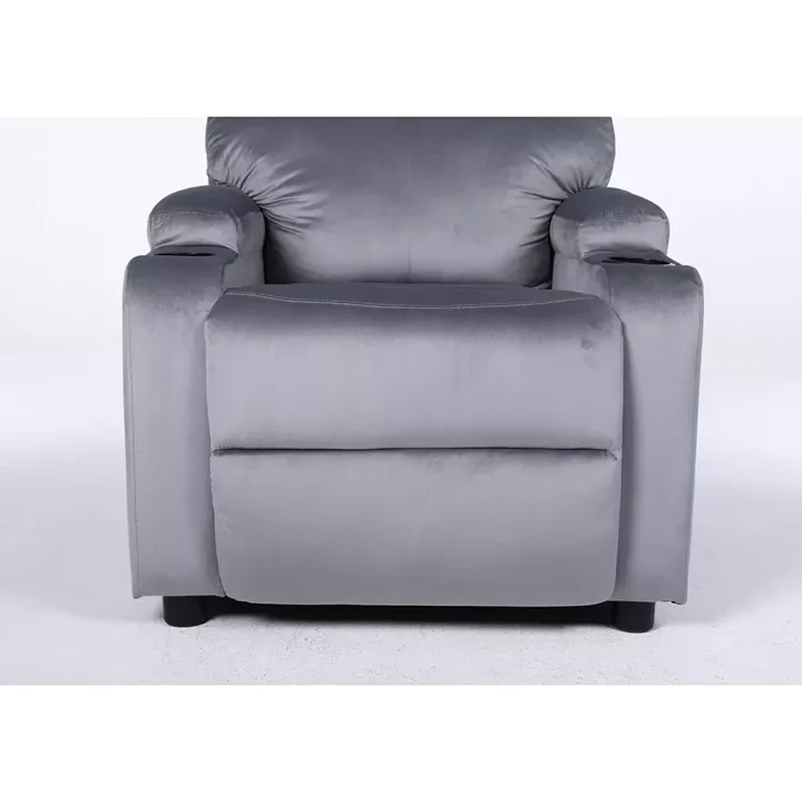 Πολυθρόνα Ανακλινόμενη ArteLibre RANA Γκρι Βελούδο 80x95x103cm