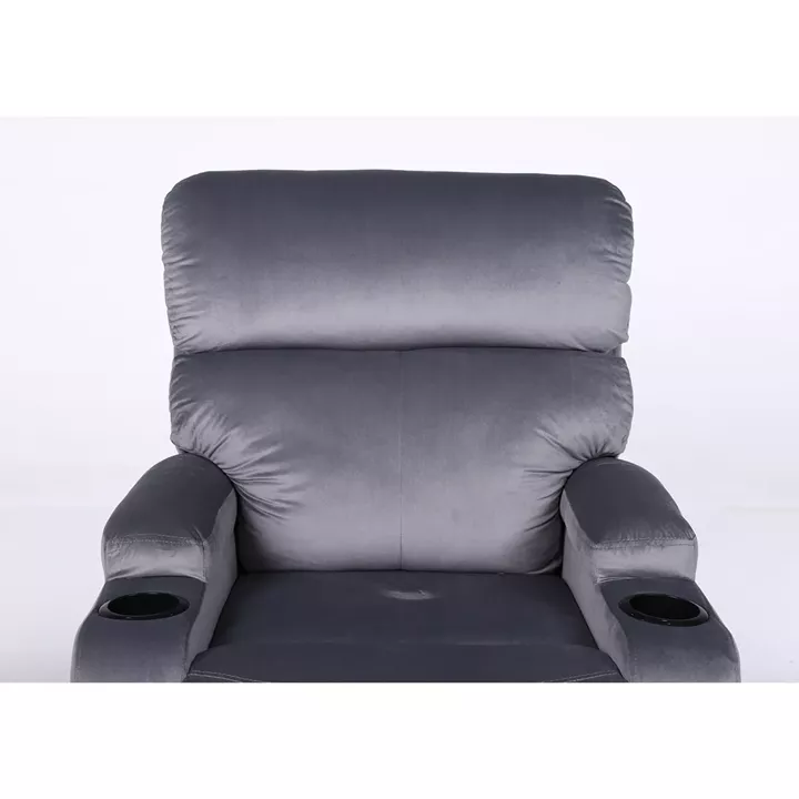 Πολυθρόνα Ανακλινόμενη ArteLibre RANA Γκρι Βελούδο 80x95x103cm