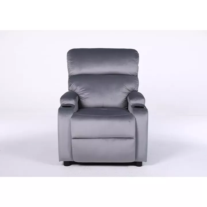 Πολυθρόνα Ανακλινόμενη ArteLibre RANA Γκρι Βελούδο 80x95x103cm