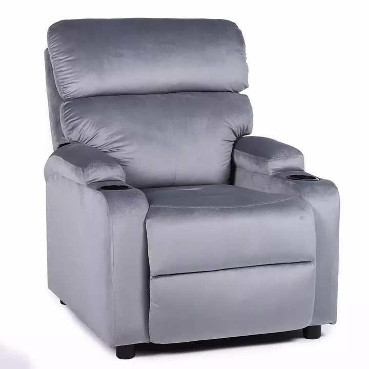 Πολυθρόνα Ανακλινόμενη ArteLibre RANA Γκρι Βελούδο 80x95x103cm