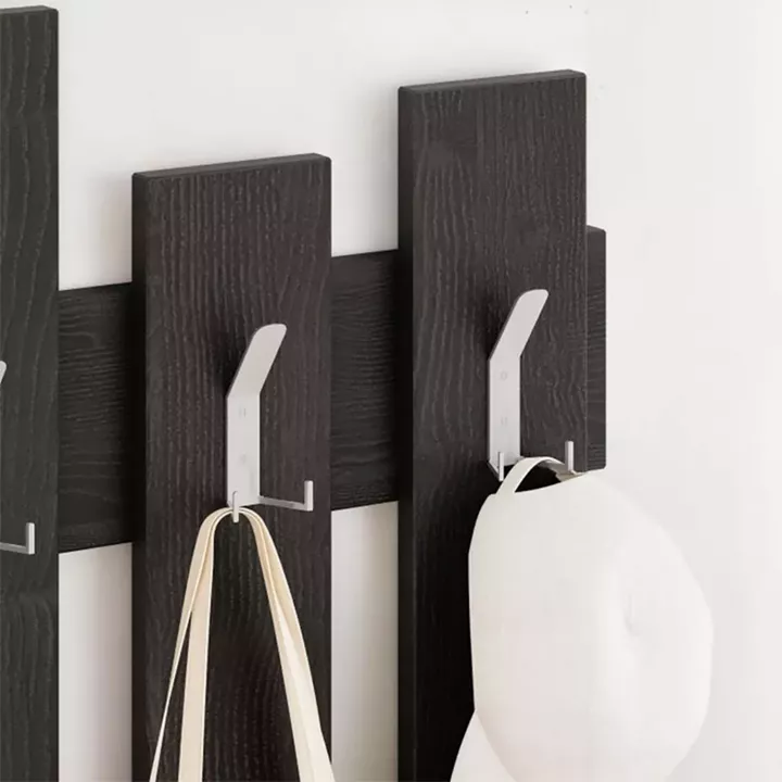 Κρεμάστρα τοίχου Wave Megapap χρώμα black wood 64x4x81εκ.