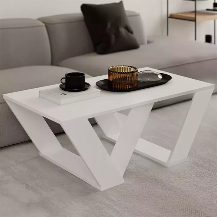 Τραπεζάκι σαλονιού Pipra Megapap χρώμα λευκό 110x60x40εκ.