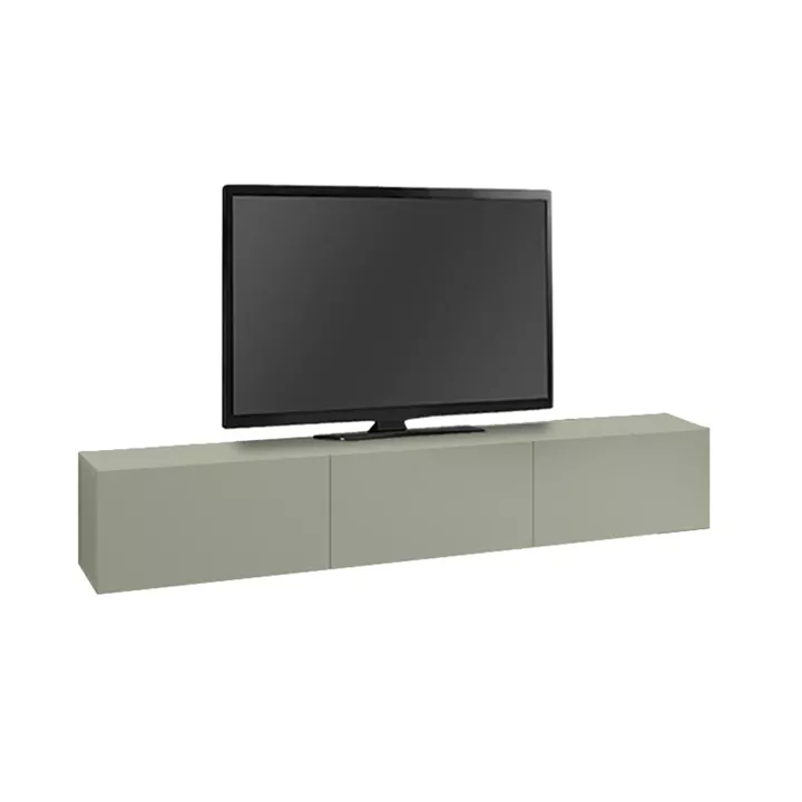 Έπιπλο τηλεόρασης επιτοίχιο Francy Megapap χρώμα ash green 180x30x30εκ.