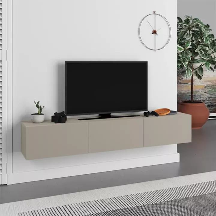 Έπιπλο τηλεόρασης επιτοίχιο Francy Megapap χρώμα sandstone 180x30x30εκ.