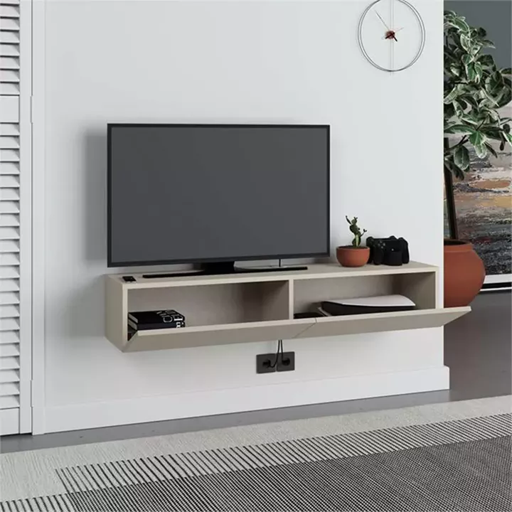 Έπιπλο τηλεόρασης επιτοίχιο Francy Megapap χρώμα sandstone 135x31,7x25εκ.