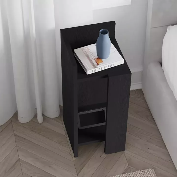 Κομοδίνο Elos Megapap αριστερό χρώμα black wood 25x27x60εκ.