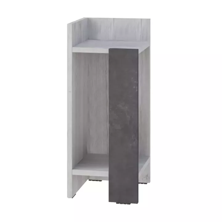 Κομοδίνο Elos Megapap αριστερό χρώμα λευκό αντικέ - γκρι ρετρό 25x27x60εκ.