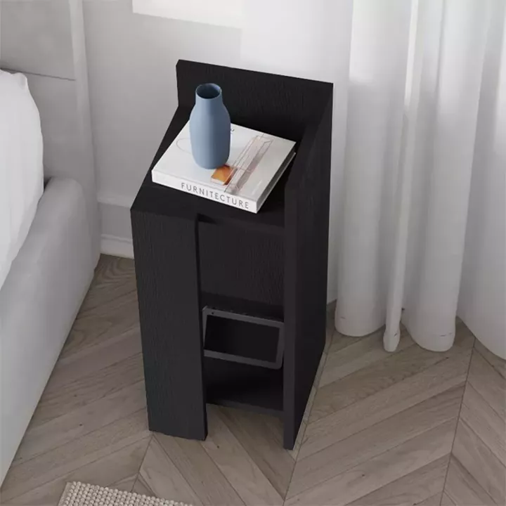 Κομοδίνο Elos Megapap δεξί χρώμα black wood 25x27x60εκ.