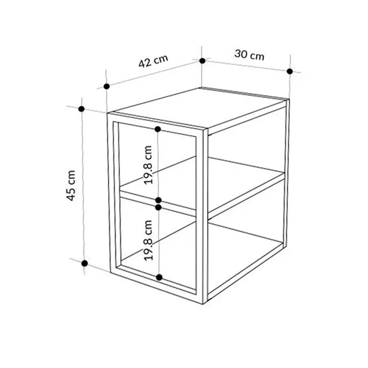Τραπεζάκι βοηθητικό - Κομοδίνο Echo Megapap χρώμα sapphire oak 30x42x45εκ.