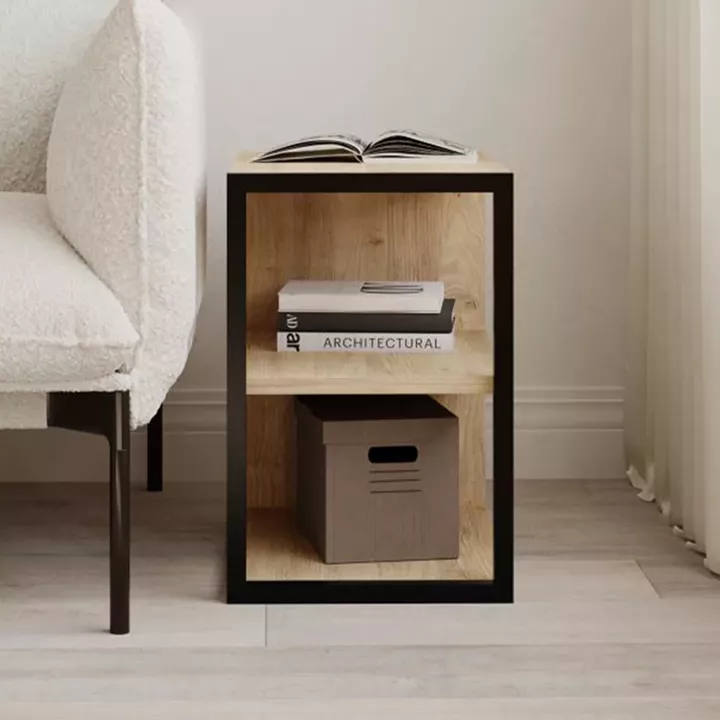 Τραπεζάκι βοηθητικό - Κομοδίνο Echo Megapap χρώμα sapphire oak 30x42x45εκ.