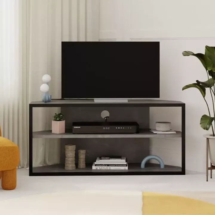 Έπιπλο τηλεόρασης γωνιακό Echo Megapap χρώμα γκρι ρετρό 98x37x45εκ.