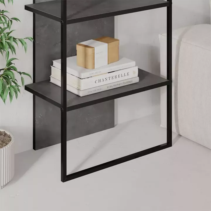 Βιβλιοθήκη Archy Megapap χρώμα γκρι ρετρό 53x31,7x180εκ.