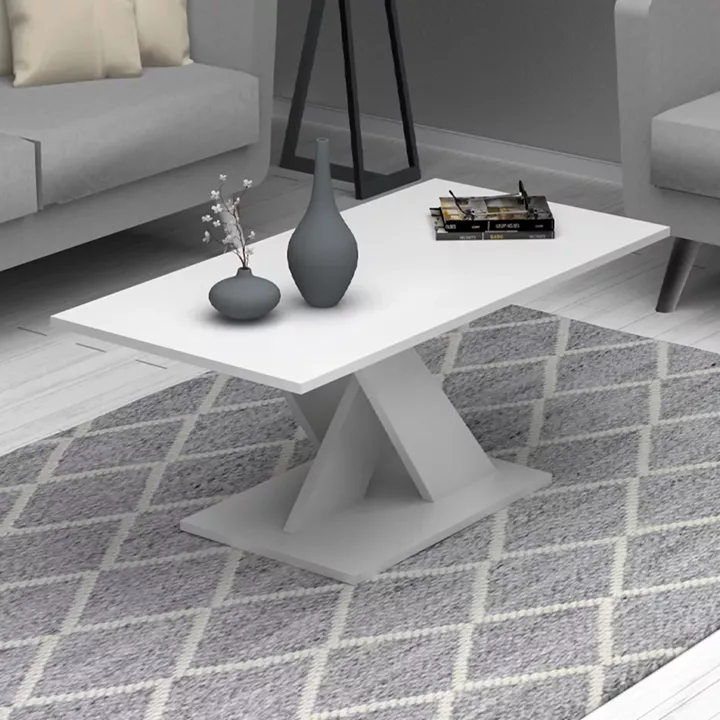 Τραπεζάκι σαλονιού Marcello Megapap χρώμα λευκό 110x55x47εκ.