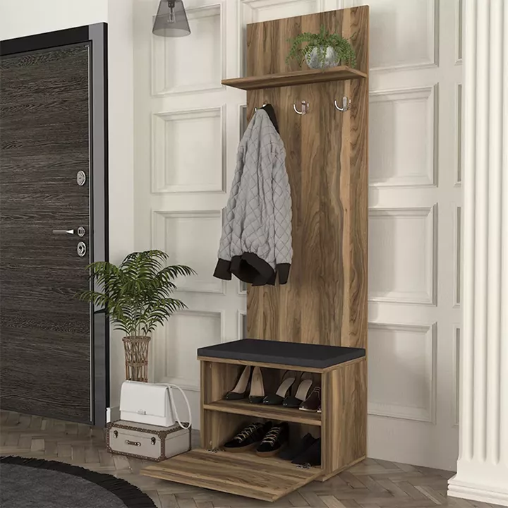 Έπιπλο εισόδου Track Megapap χρώμα καρυδί 60x38,2x190εκ.