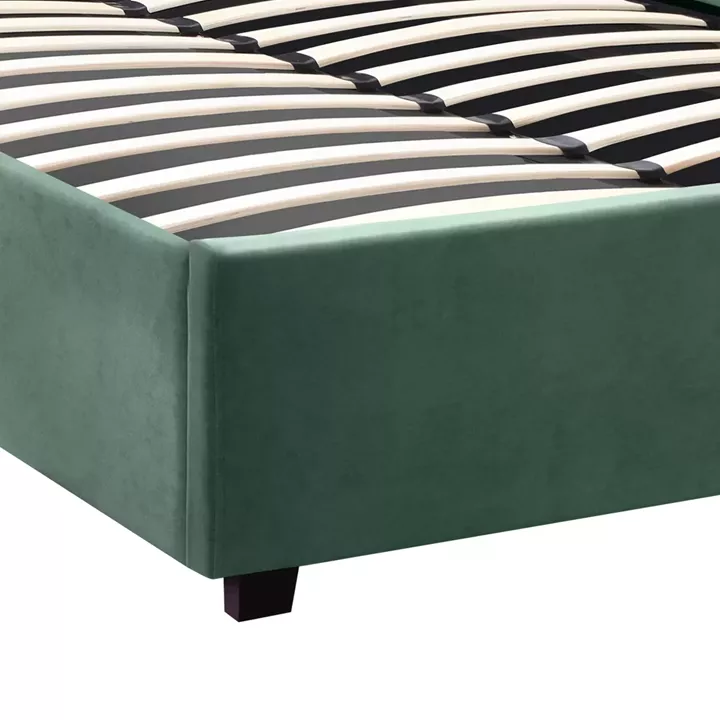 Κρεβάτι Kingston Megapap βελούδινο με αποθηκευτικό χώρο χρώμα κυπαρρισί 120x200εκ.