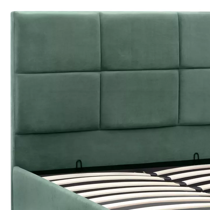 Κρεβάτι Kingston Megapap βελούδινο με αποθηκευτικό χώρο χρώμα κυπαρρισί 120x200εκ.