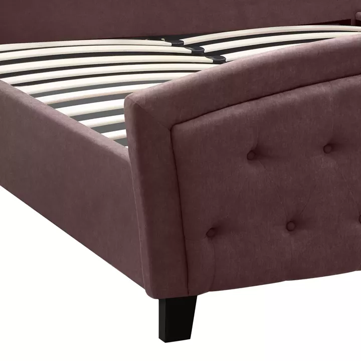 Κρεβάτι Alexia Megapap υφασμάτινο χρώμα καφέ 160x200εκ.