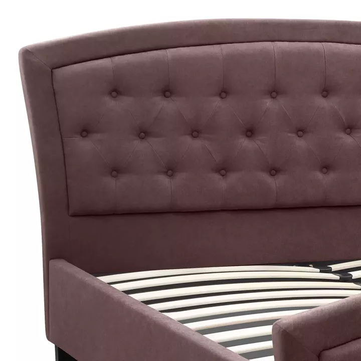 Κρεβάτι Alexia Megapap υφασμάτινο χρώμα καφέ 160x200εκ.